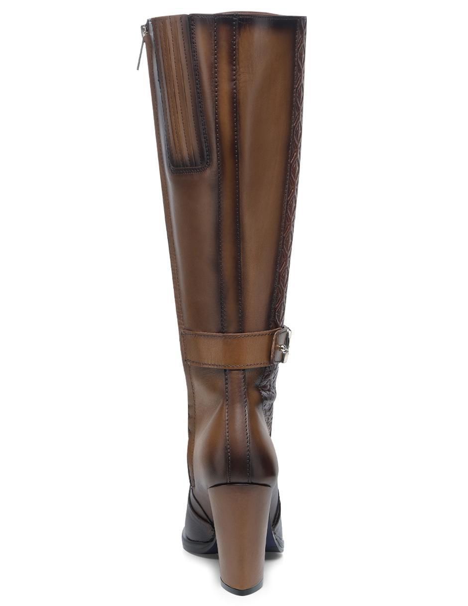 Bota abajo de la rodilla Franco de piel para mujer 8