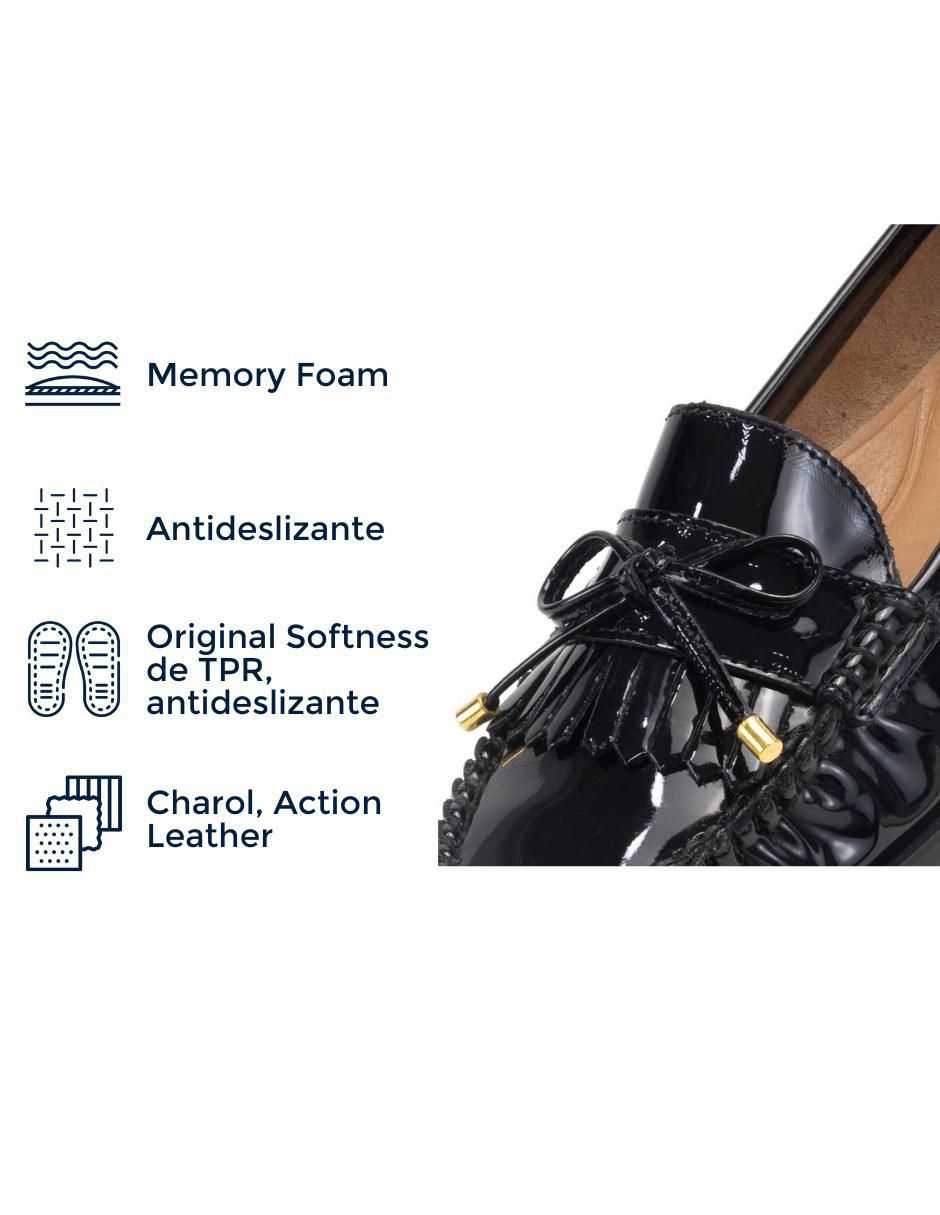 Mocasín Malva de charol para mujer 9