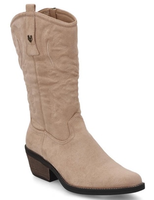 Bota cowboy media pierna para mujer