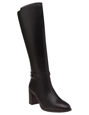 Bota media pierna Charlotte de piel para mujer Bota media pierna Charlotte de piel para mujer