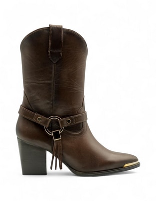 Bota arriba del tobillo de piel para mujer