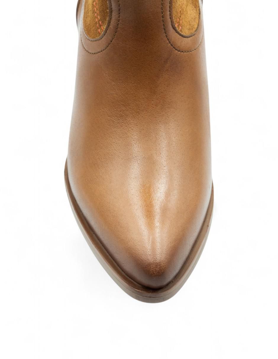 Bota cowboy arriba del tobillo Lyard de piel para mujer