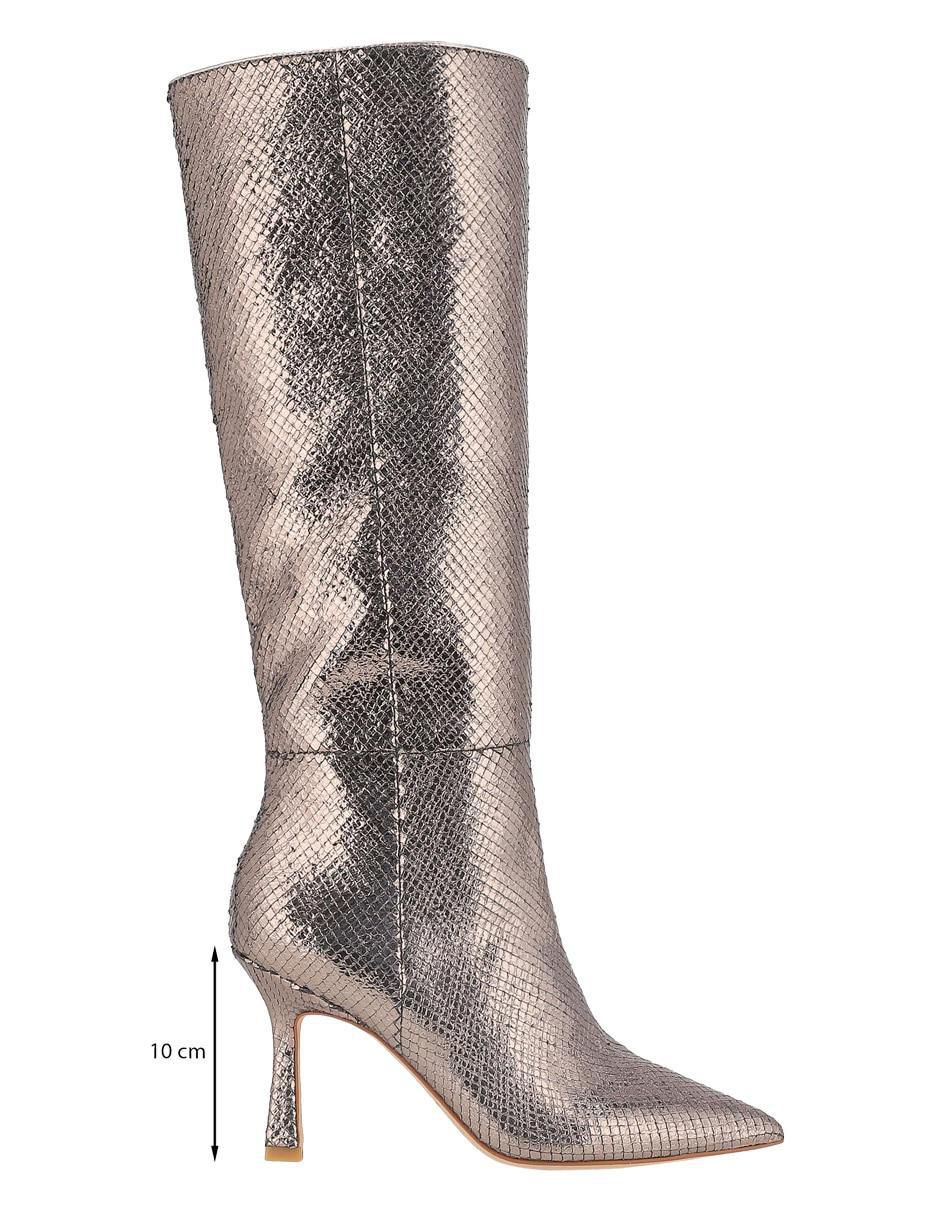 Bota abajo de la rodilla de piel para mujer 7