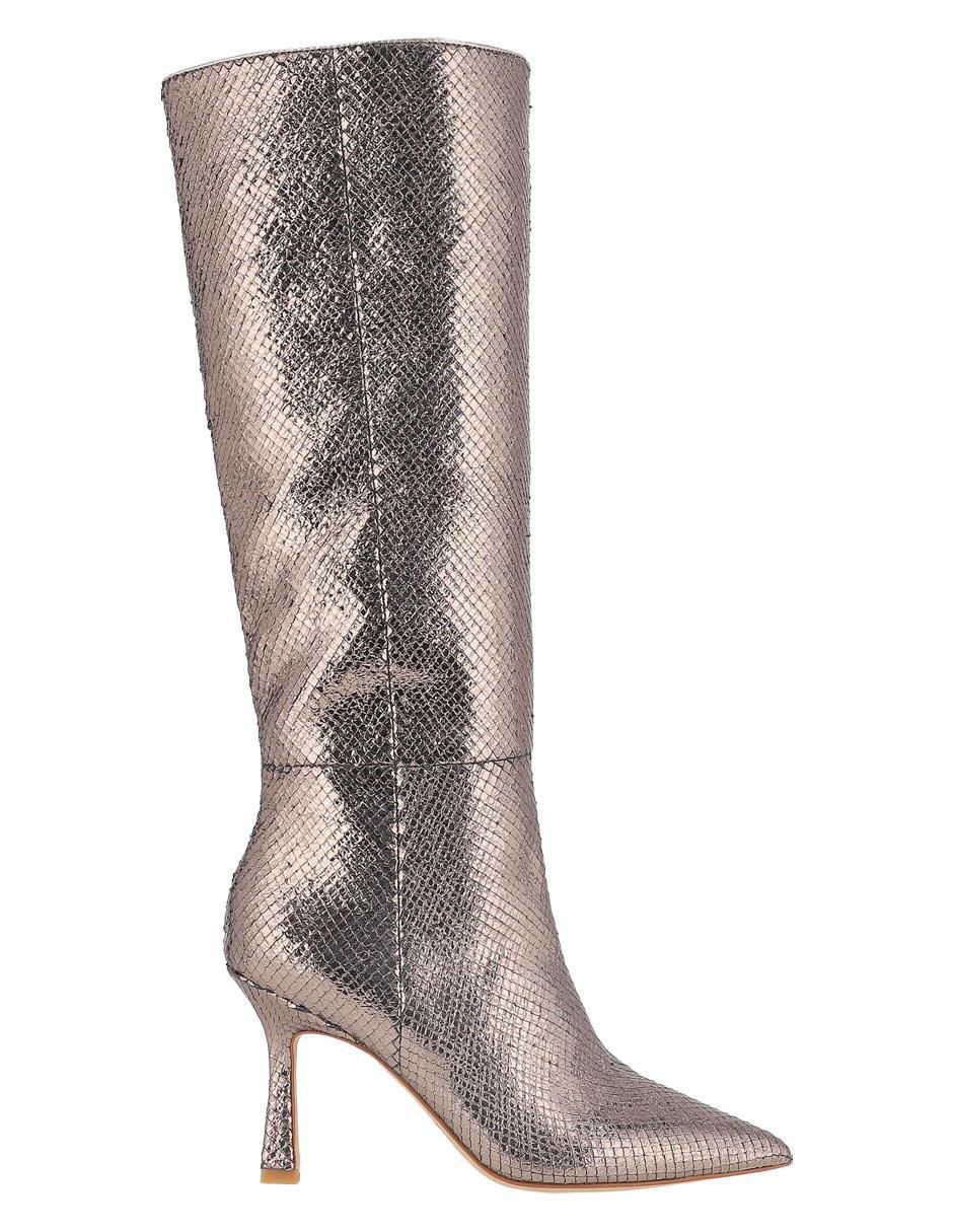Bota abajo de la rodilla de piel para mujer 6