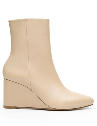 Bota arriba del tobillo de piel para mujer Bota arriba del tobillo de piel para mujer