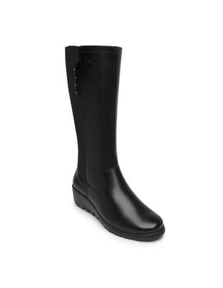 Bota abajo de la rodilla Flexi casual de piel para mujer