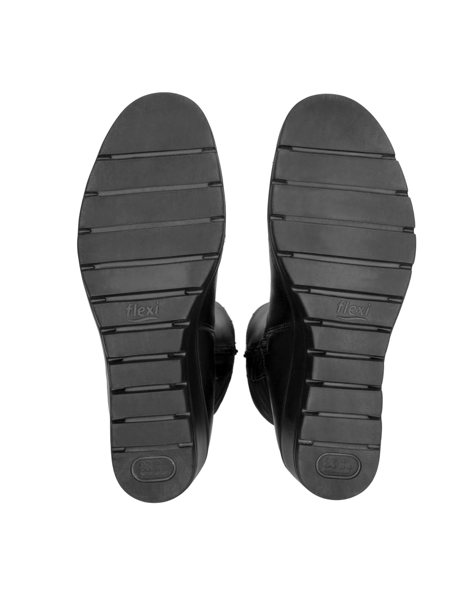 Bota abajo de la rodilla Flexi casual de piel para mujer