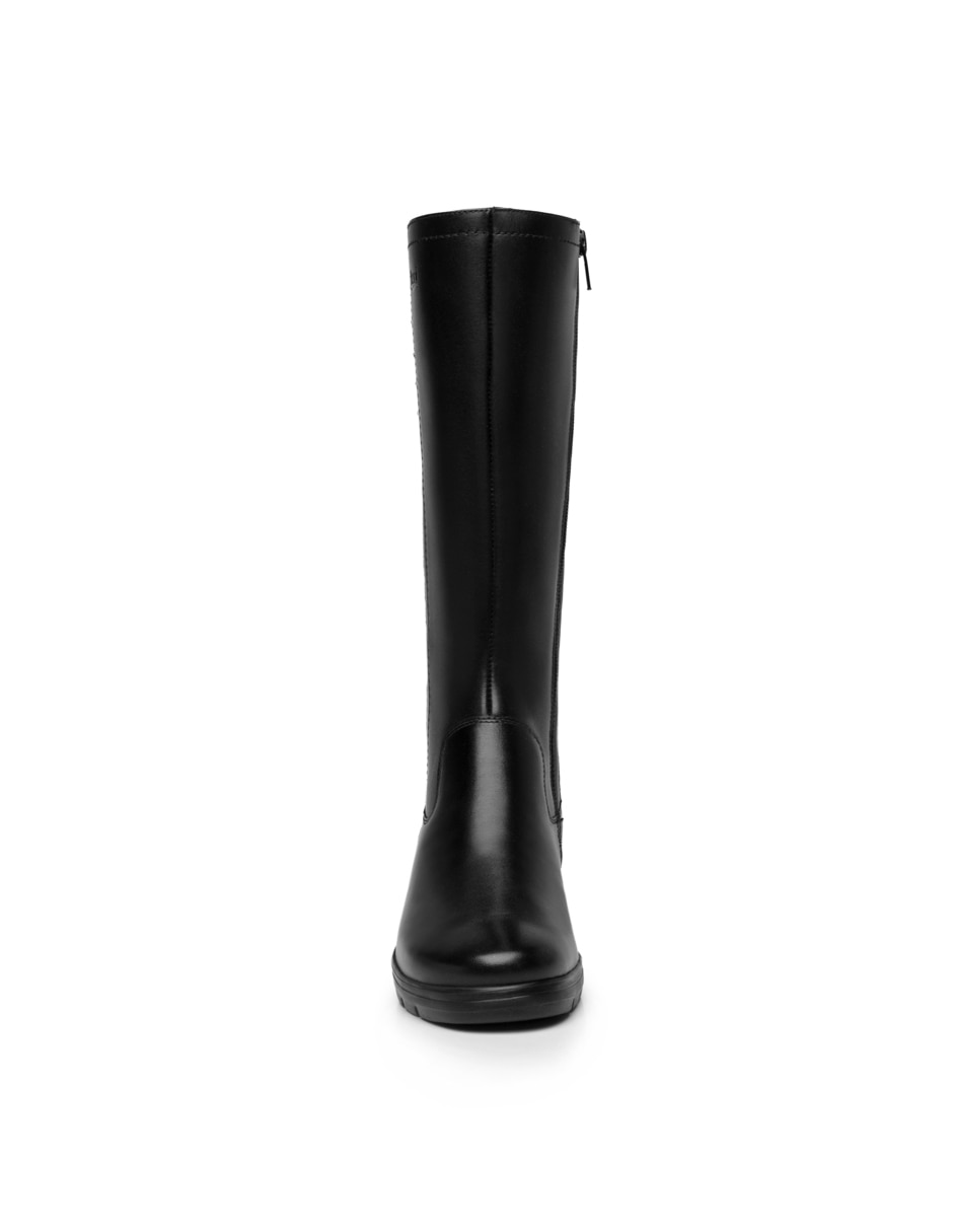 Bota abajo de la rodilla Flexi casual de piel para mujer