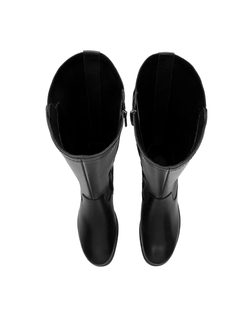 Bota abajo de la rodilla Flexi casual de piel para mujer