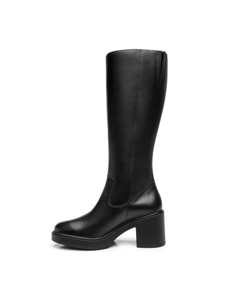 Bota abajo de la rodilla Flexi de piel para mujer