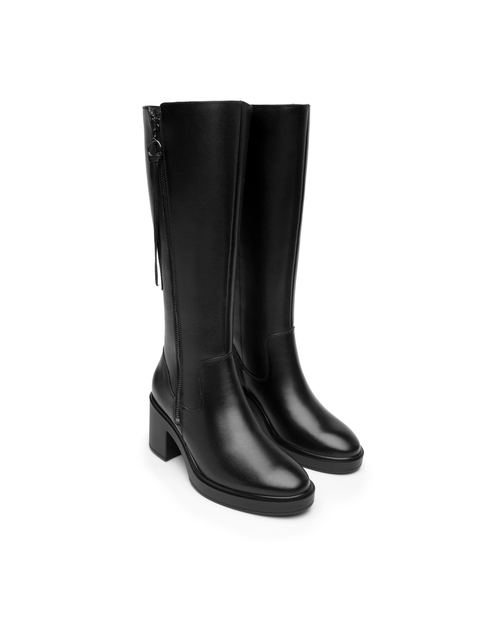 Bota abajo de la rodilla Flexi de piel para mujer