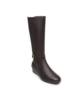 Bota abajo de la rodilla Flexi de piel para mujer