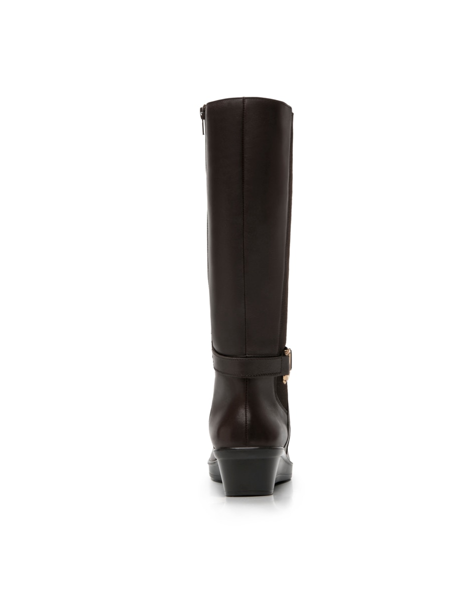Bota abajo de la rodilla Flexi de piel para mujer