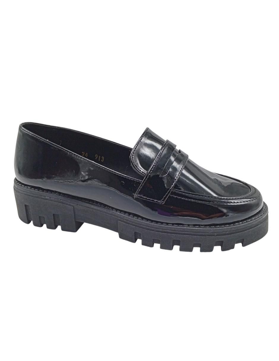 Mocasín Zocalo de charol para mujer