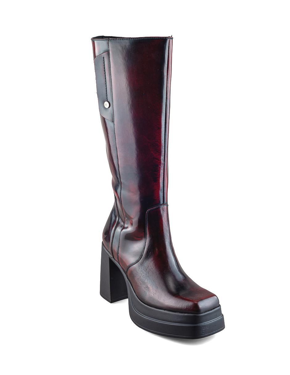 Bota media pierna de piel para mujer Bota media pierna de piel para mujer