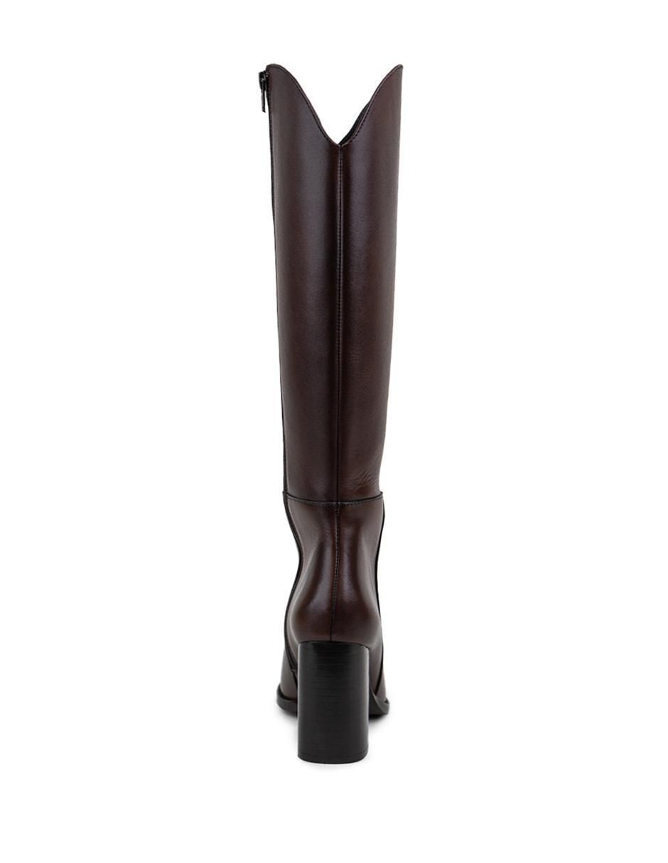 Bota abajo de la rodilla de piel para mujer 4