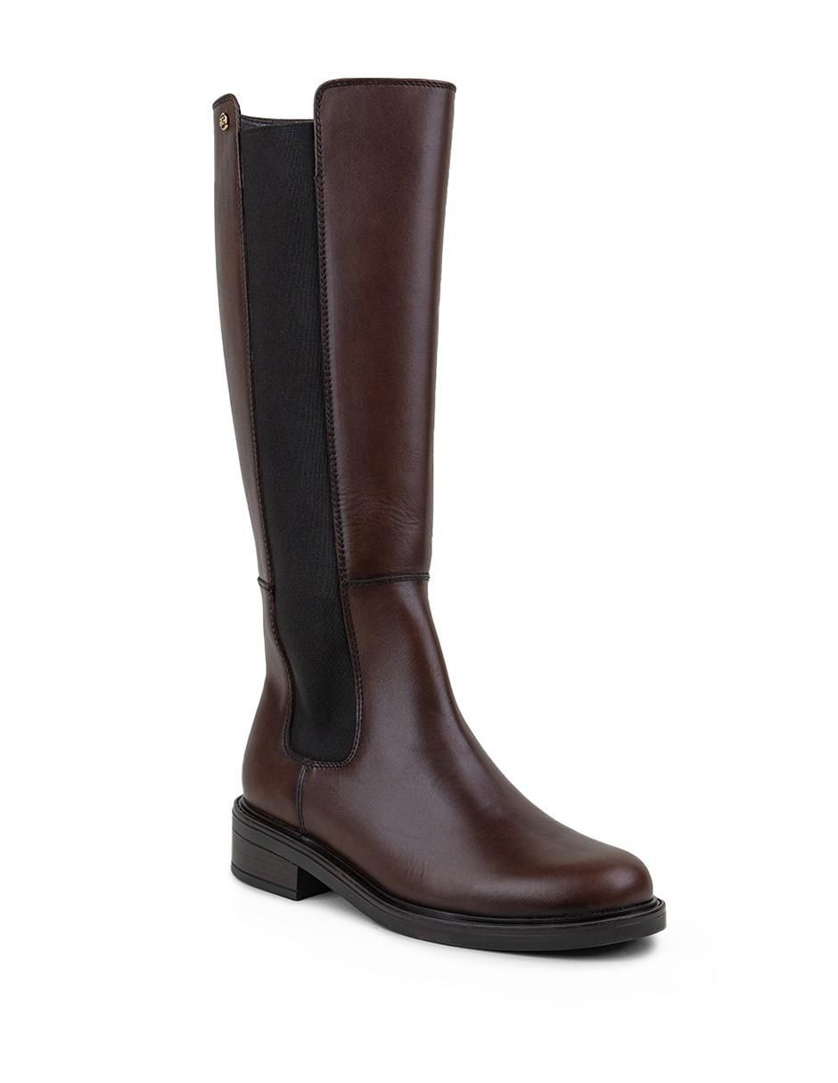 Bota abajo de la rodilla de piel para mujer