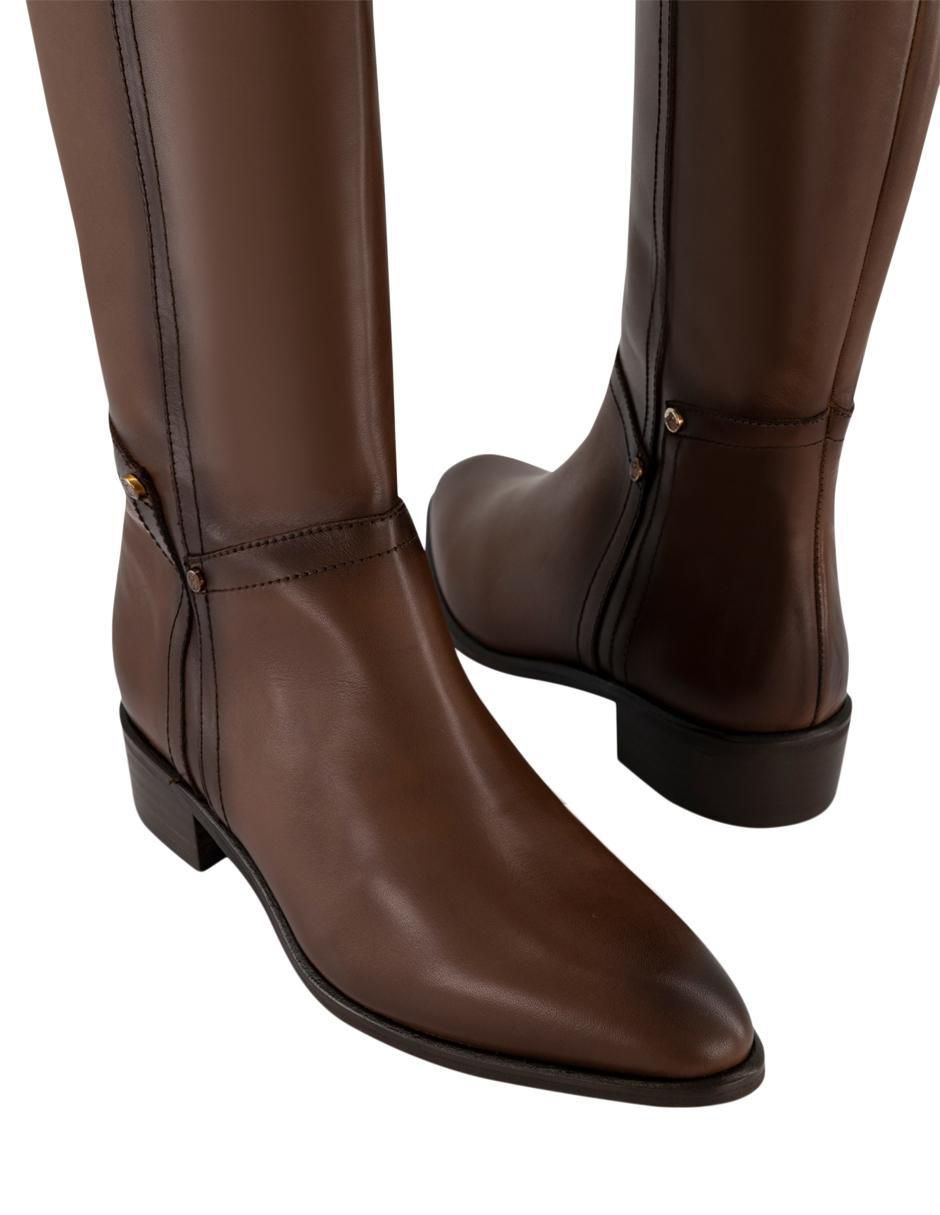 Bota abajo de la rodilla Prada de piel para mujer