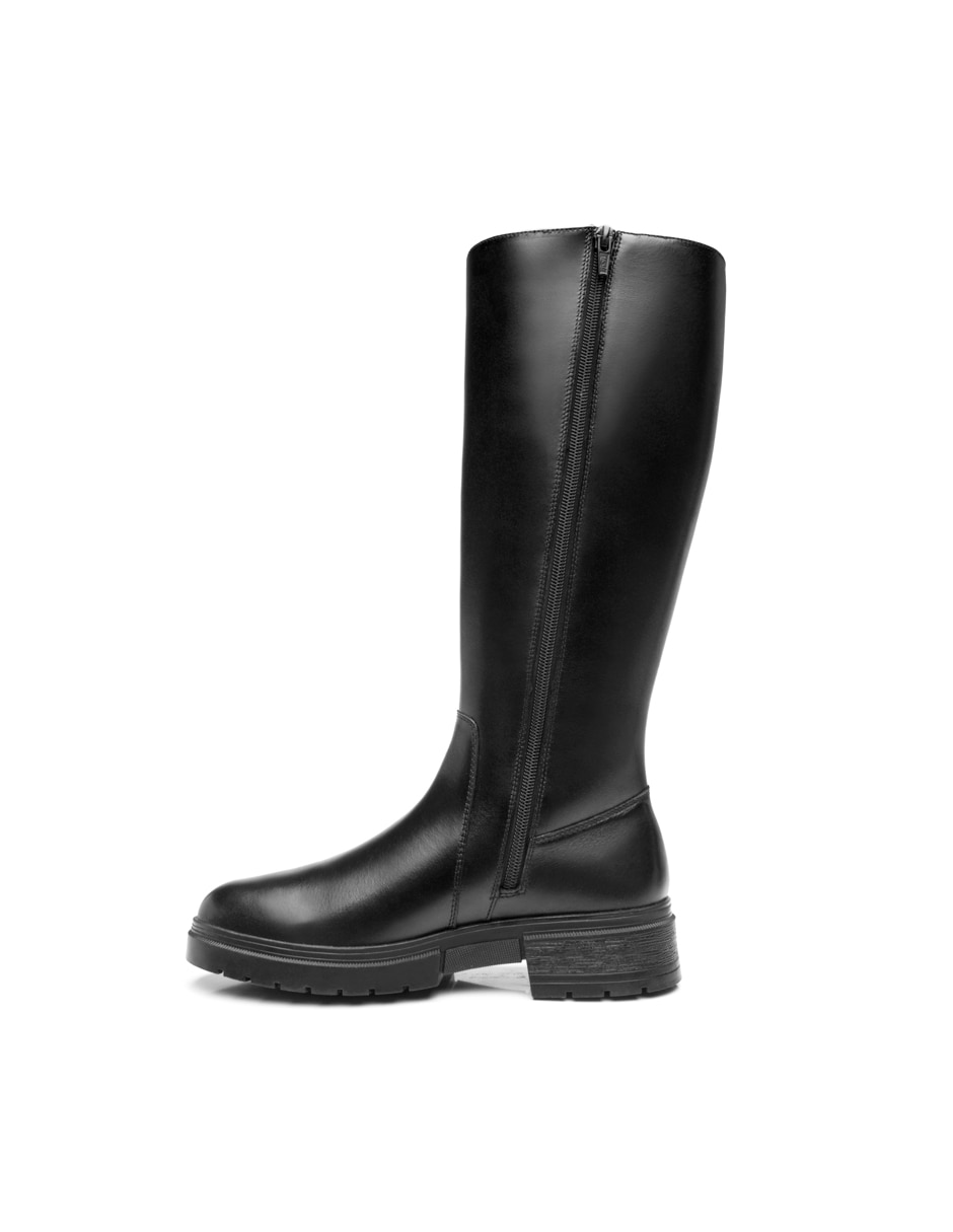 Bota abajo de la rodilla Flexi casual de piel para mujer