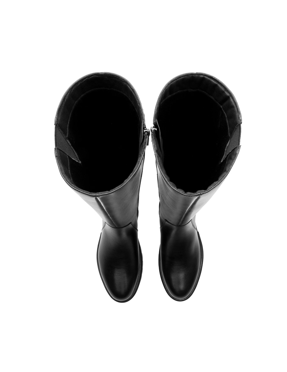Bota abajo de la rodilla Flexi casual de piel para mujer