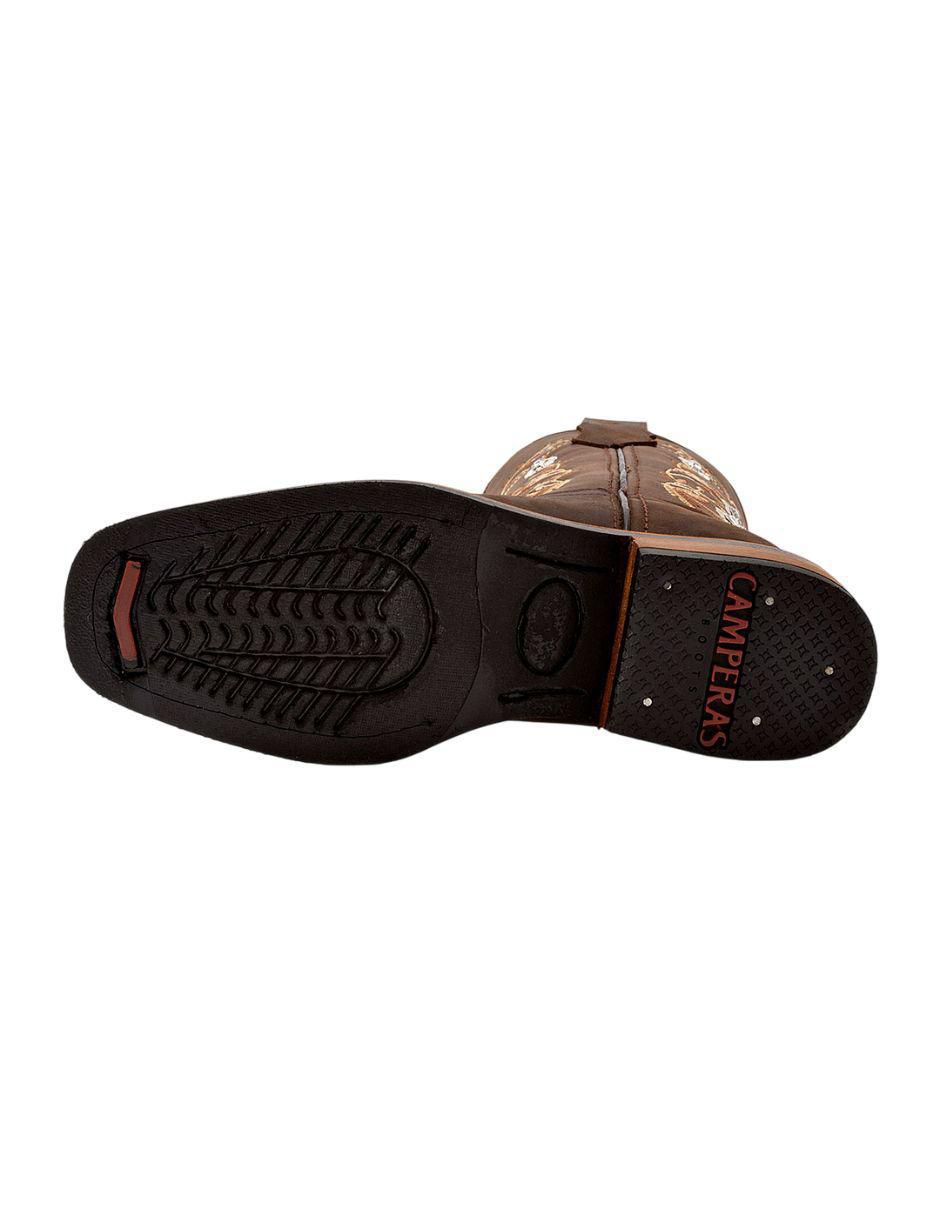 Bota cowboy media pierna Taguesi de piel para mujer