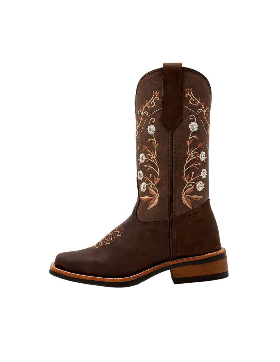 Bota cowboy media pierna Taguesi de piel para mujer