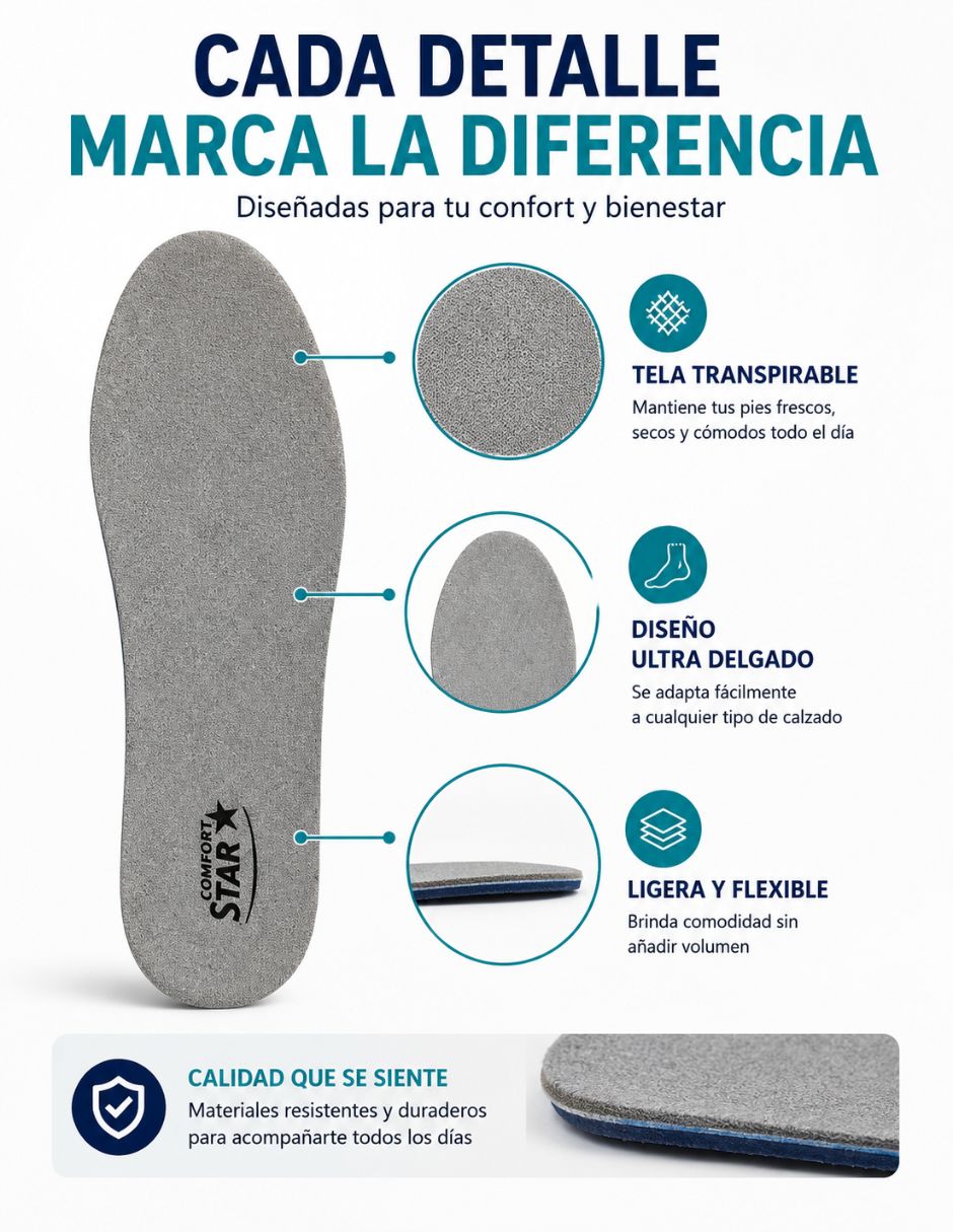 Plantilla ortopédica comfort star de gel