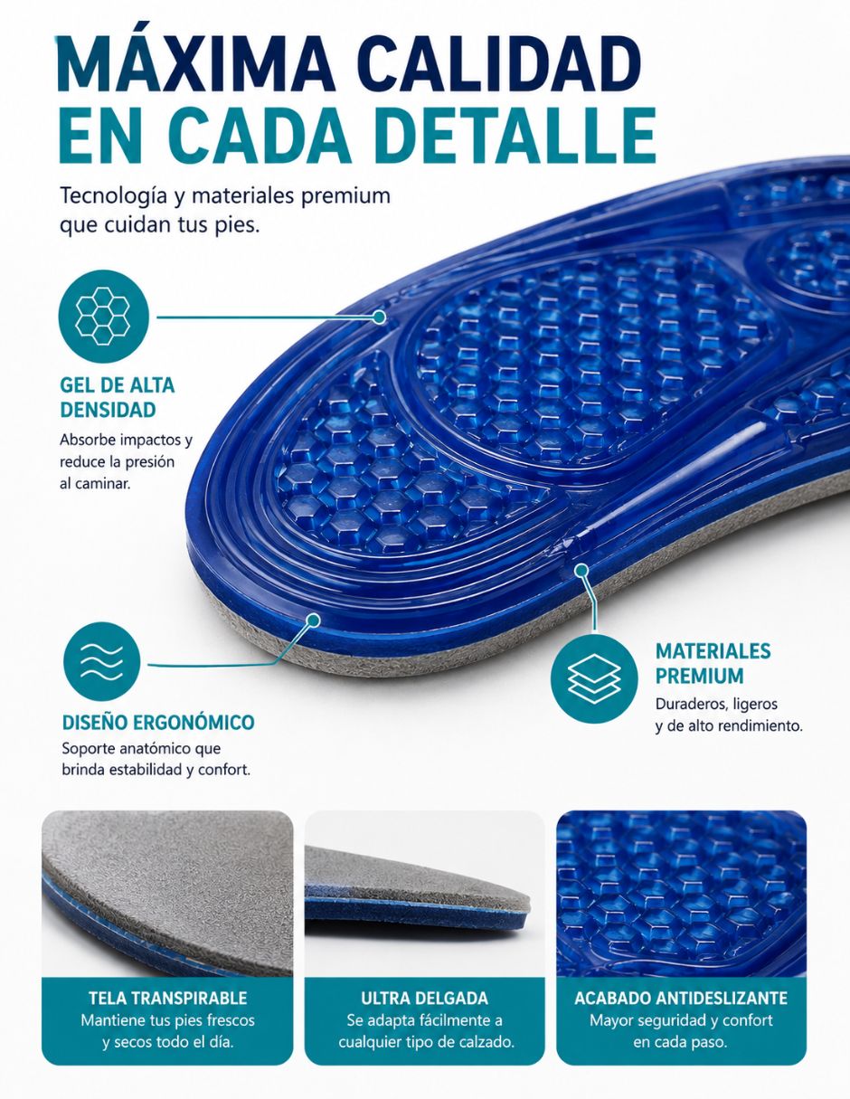 Plantilla ortopédica comfort star de gel