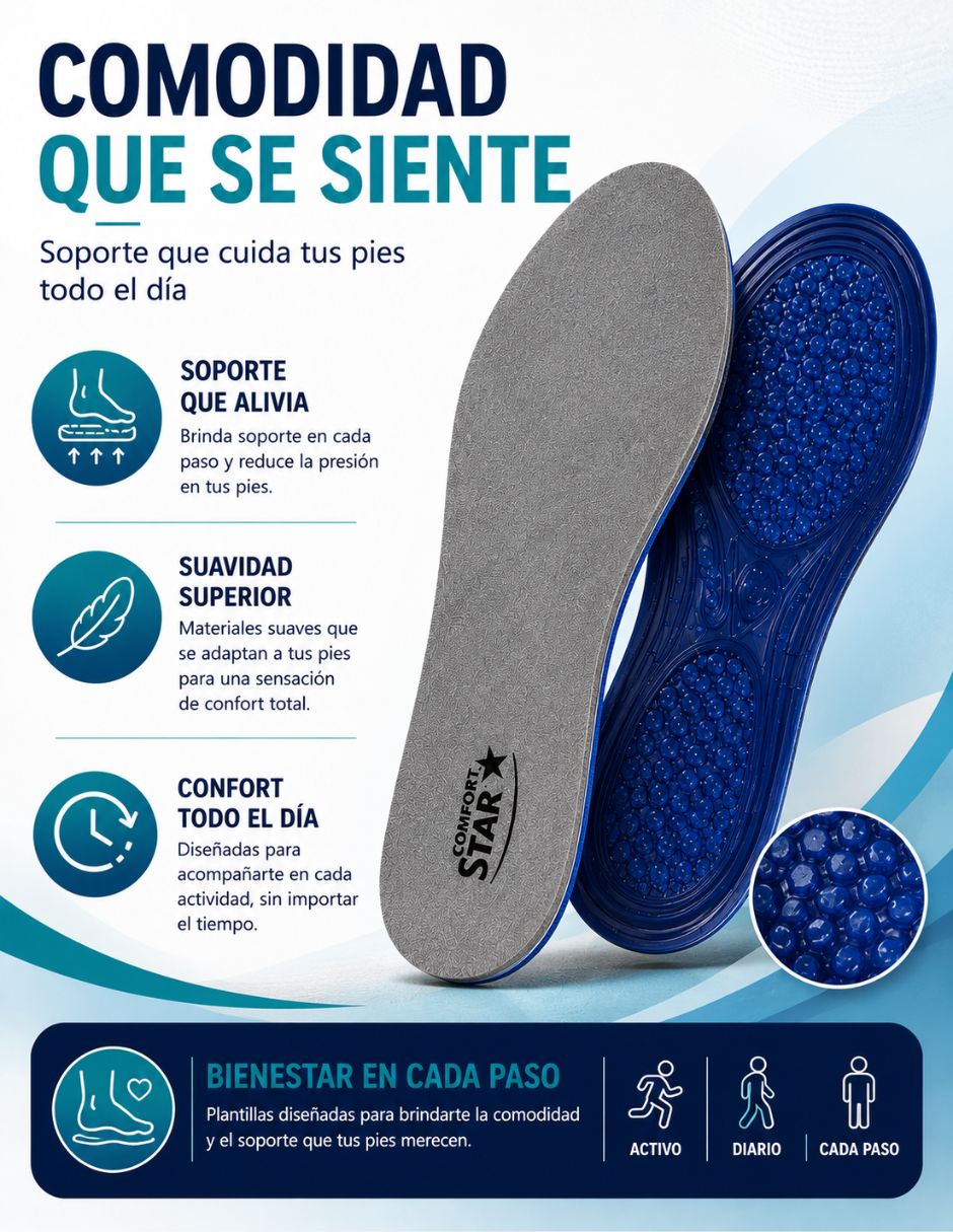 Plantilla ortopédica comfort star de gel