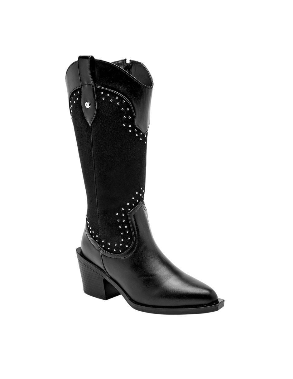 Bota cowboy media pierna para mujer
