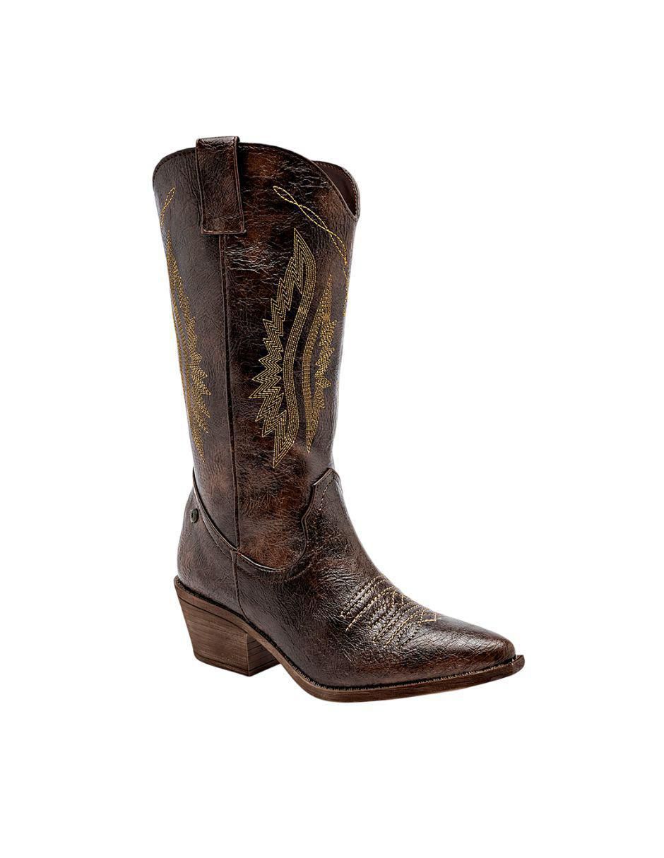 Bota cowboy media pierna para mujer