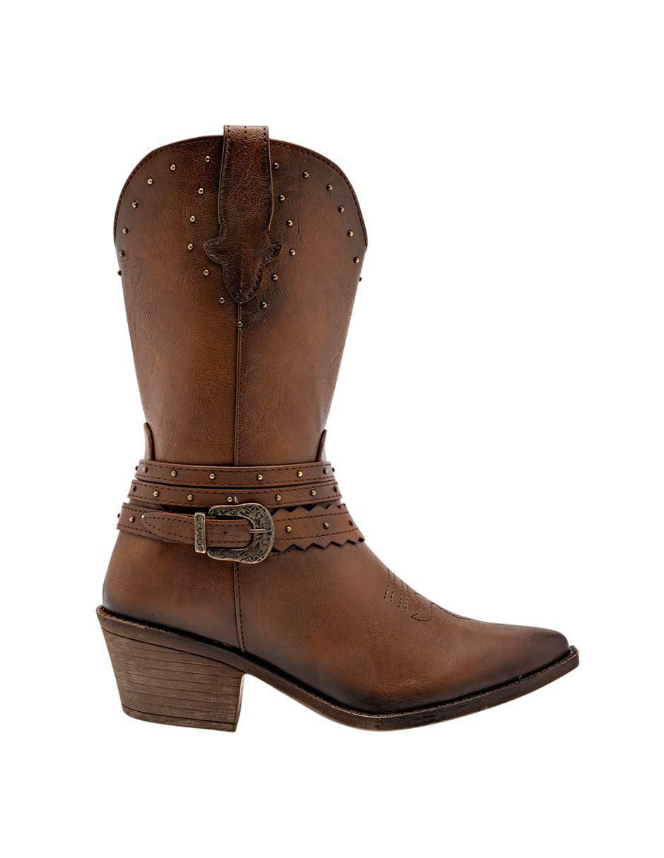 Bota cowboy media pierna Moramora para mujer