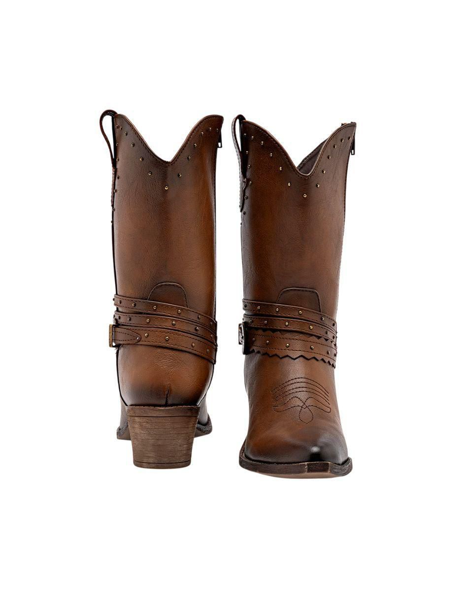 Bota cowboy media pierna Moramora para mujer