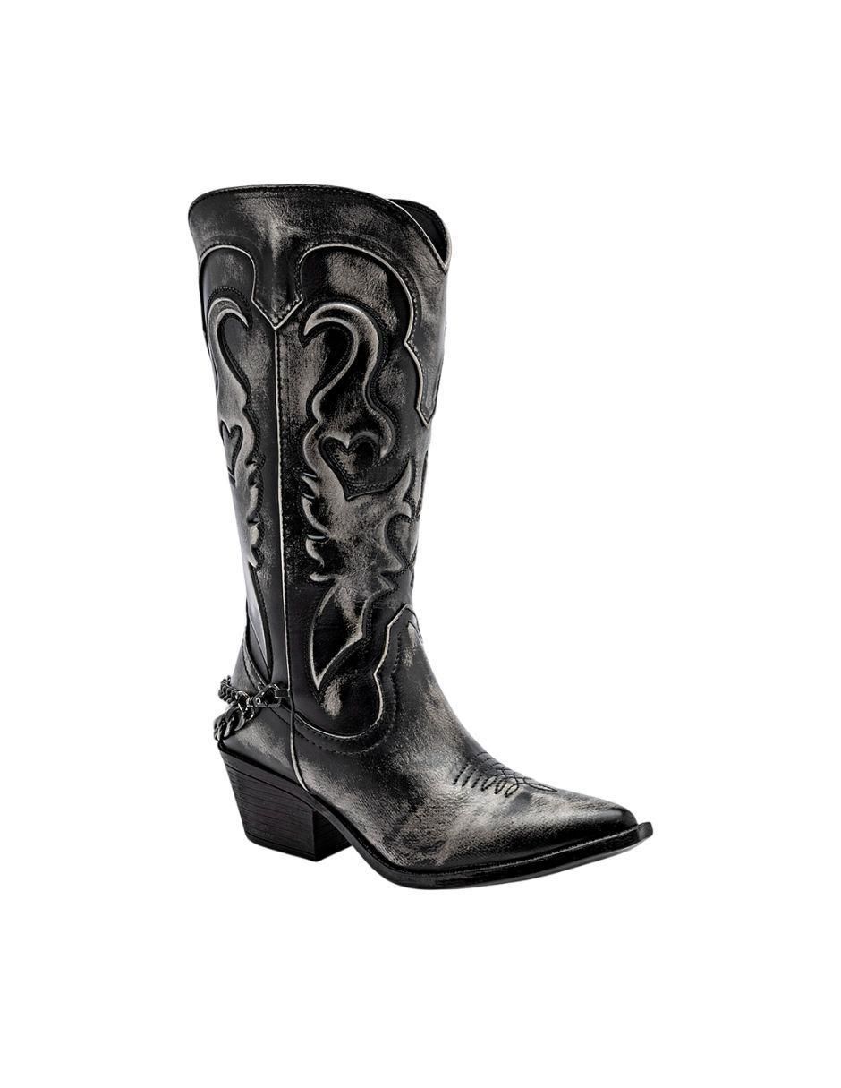 Bota cowboy media pierna Moramora para mujer