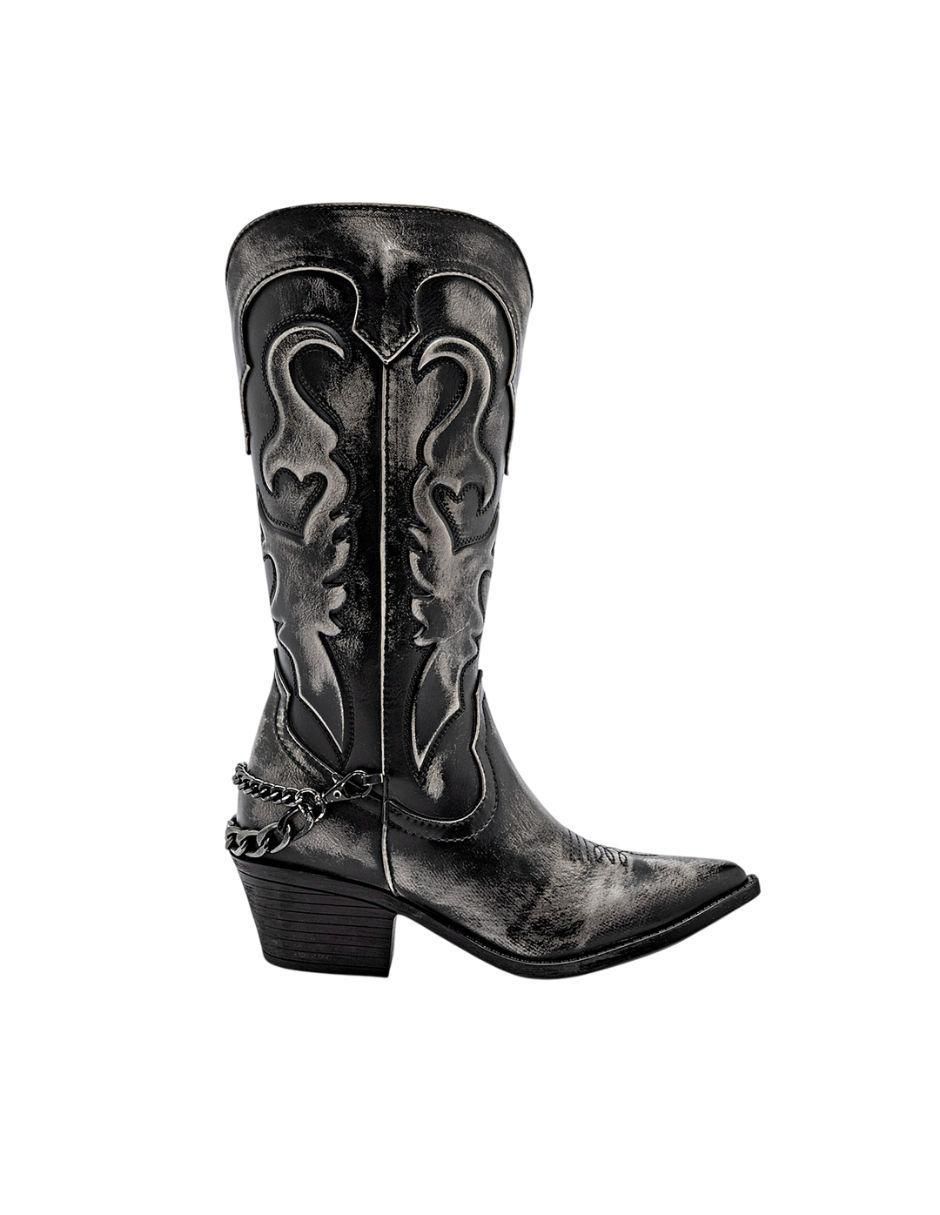 Bota cowboy media pierna Moramora para mujer
