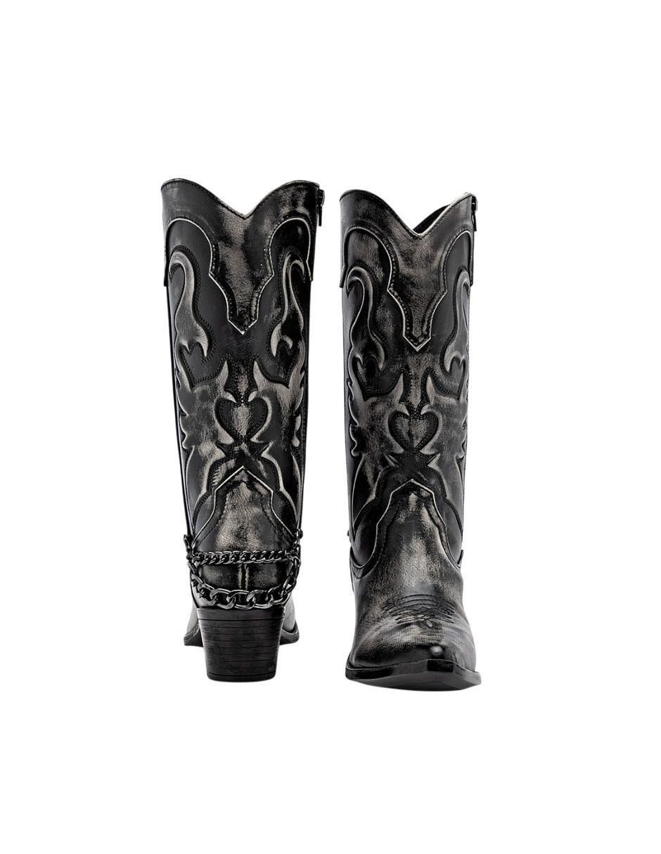 Bota cowboy media pierna Moramora para mujer
