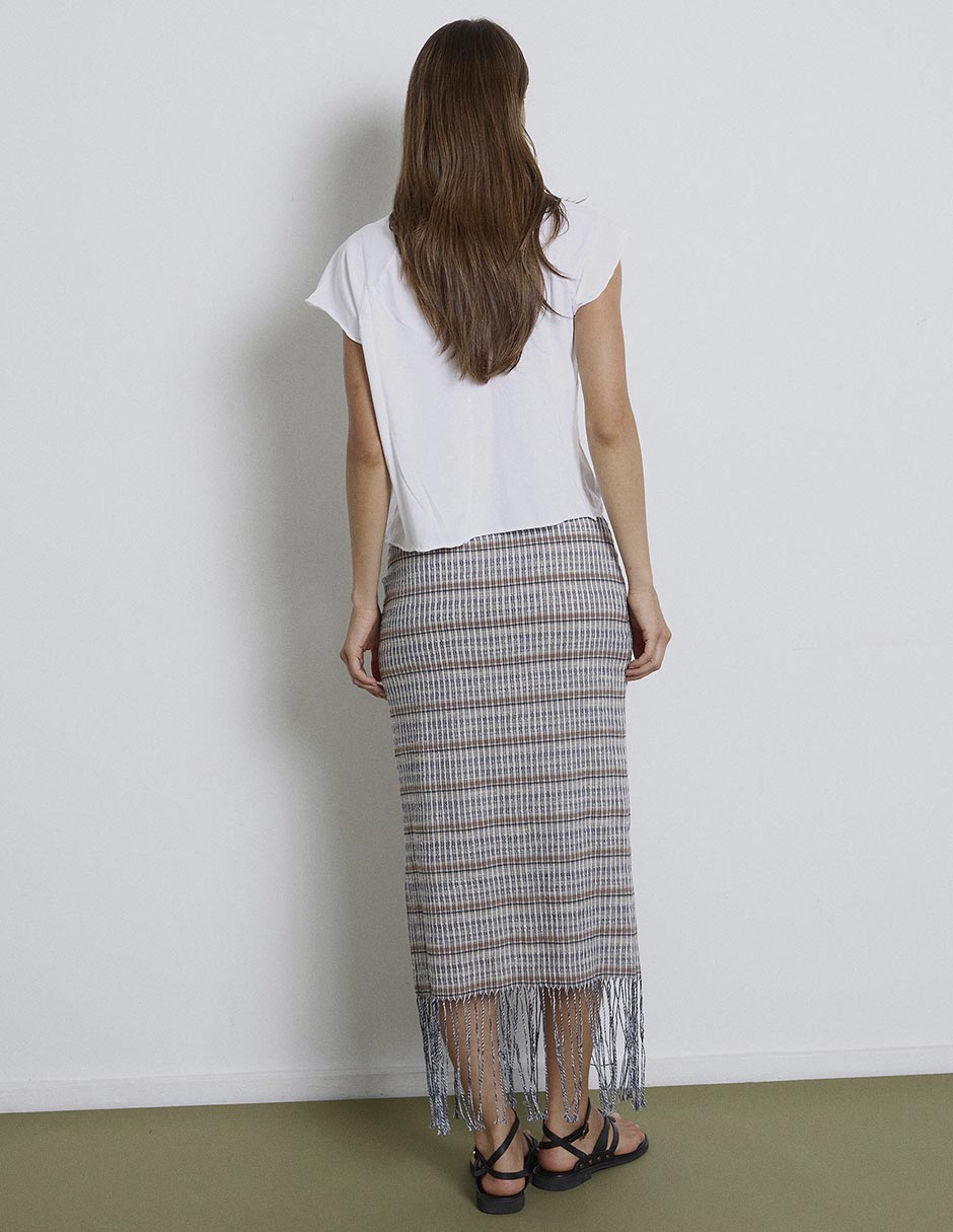 Falda midi Renatta& de algodón a la cintura 11