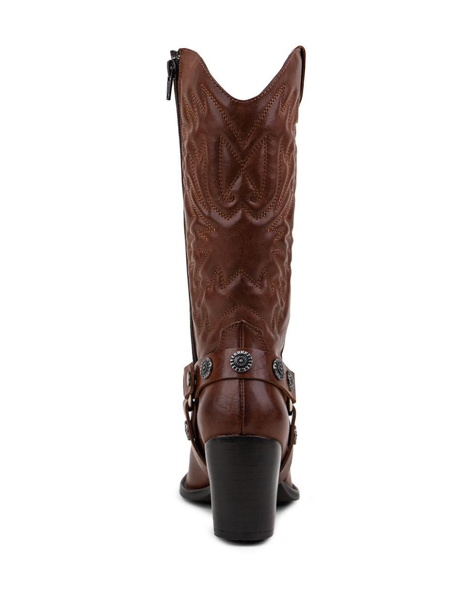 Bota cowboy media pierna Gillio para mujer