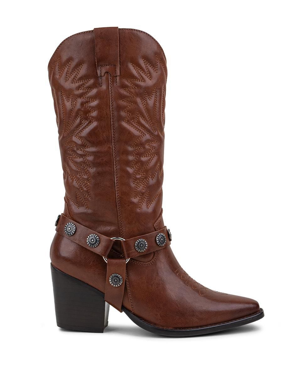 Bota cowboy media pierna Gillio para mujer