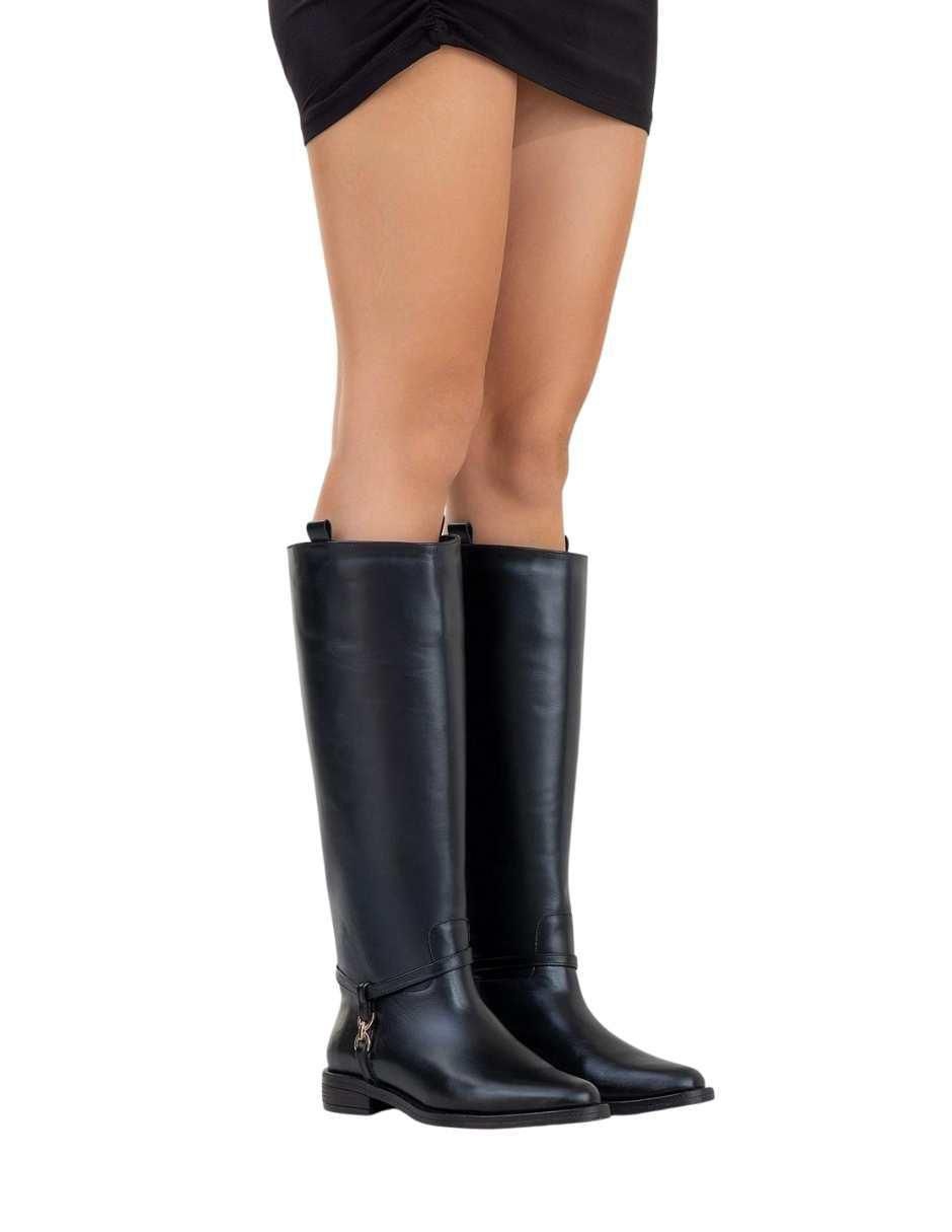 Bota abajo de la rodilla de cuero para mujer 2