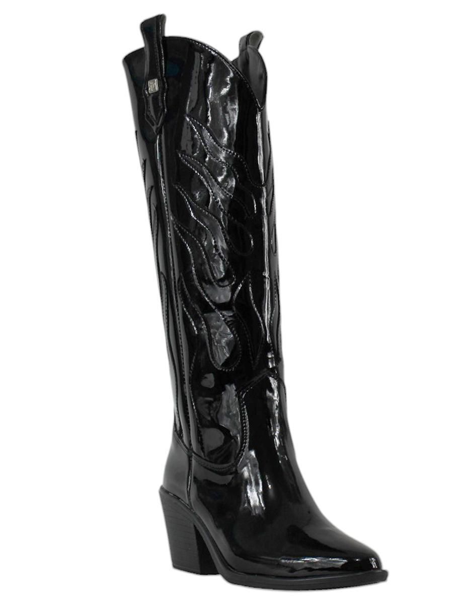 Bota cowboy abajo de la rodilla cowboy "de" charol sintético "para mujer" 2