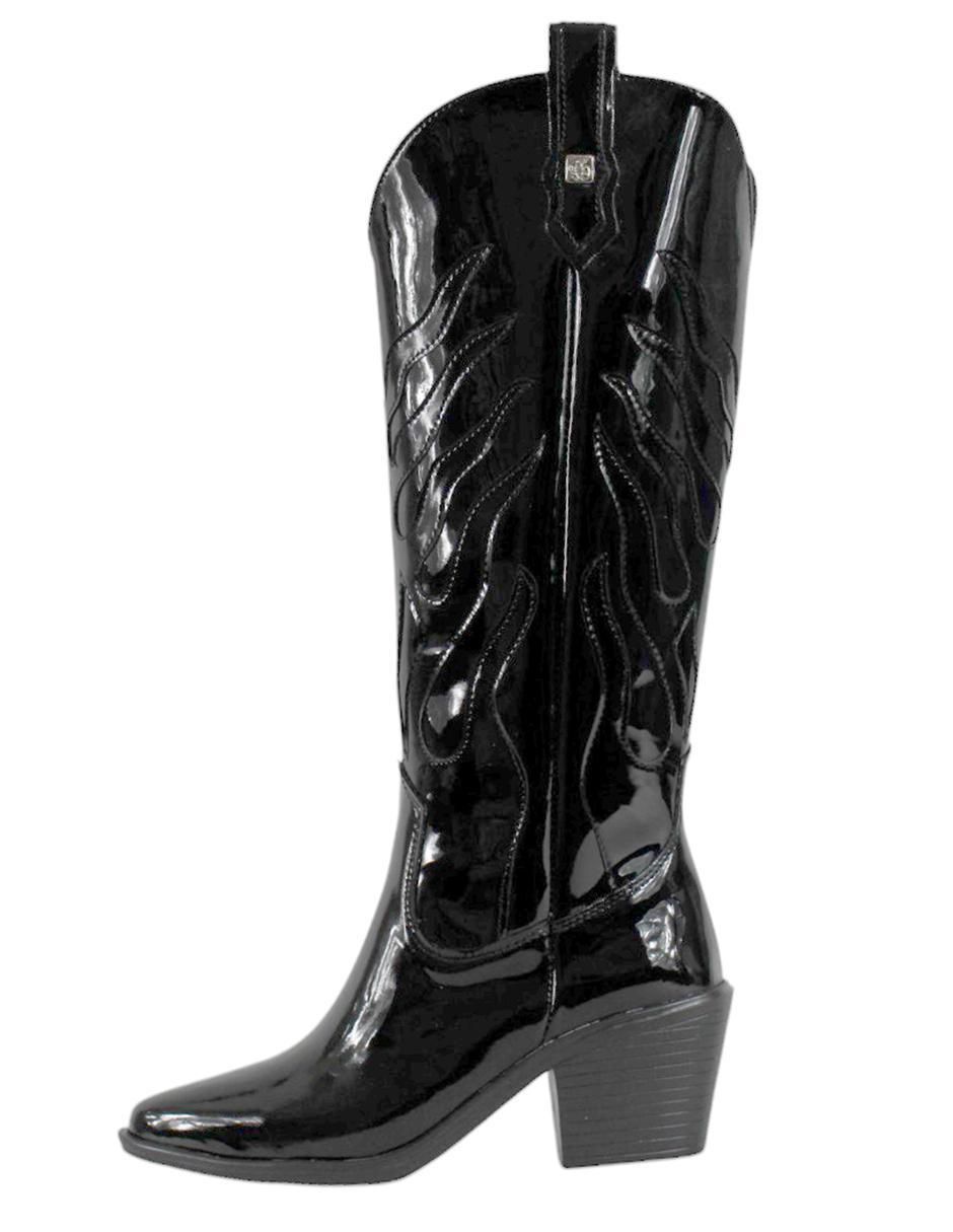 Bota cowboy abajo de la rodilla cowboy "de" charol sintético "para mujer" 5