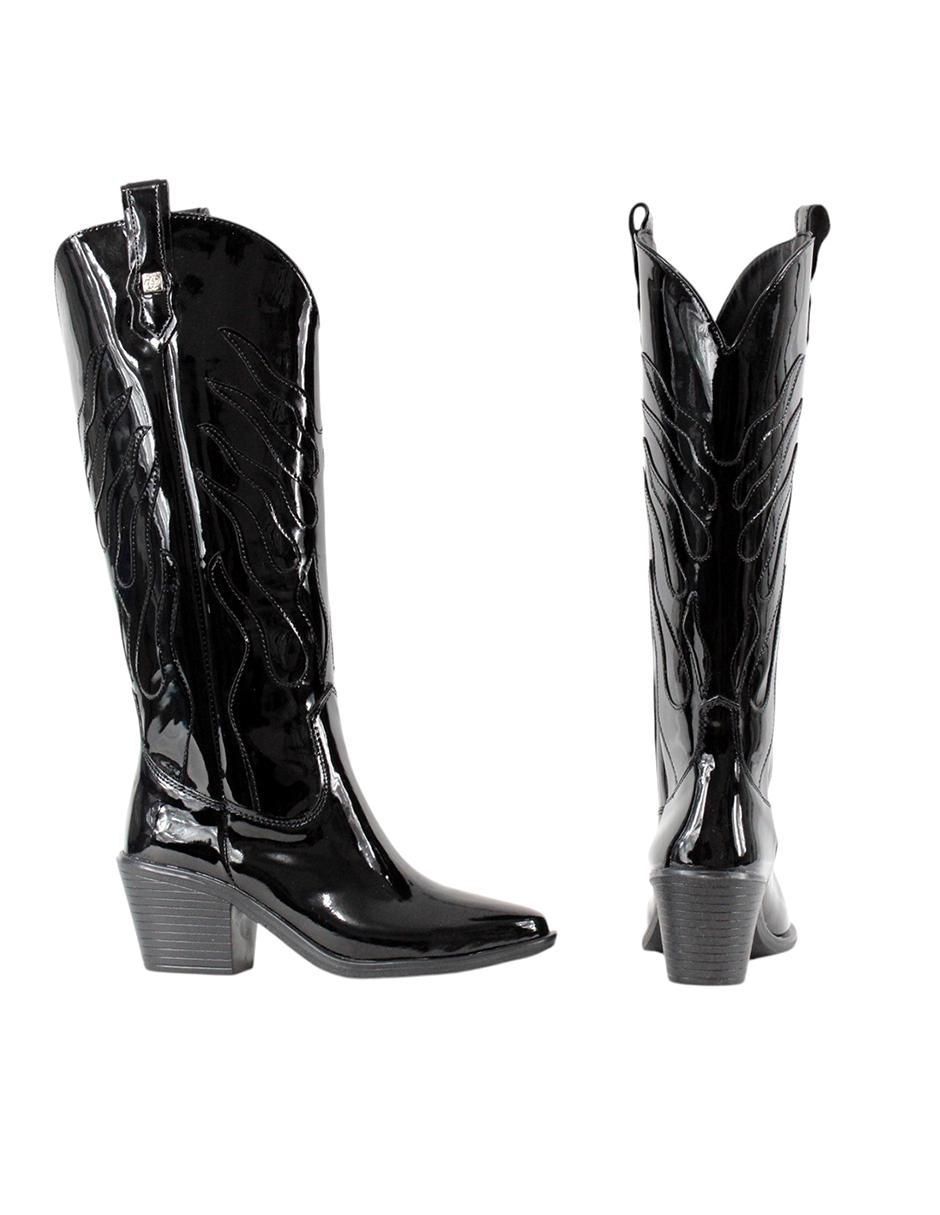 Bota cowboy abajo de la rodilla cowboy "de" charol sintético "para mujer" 7