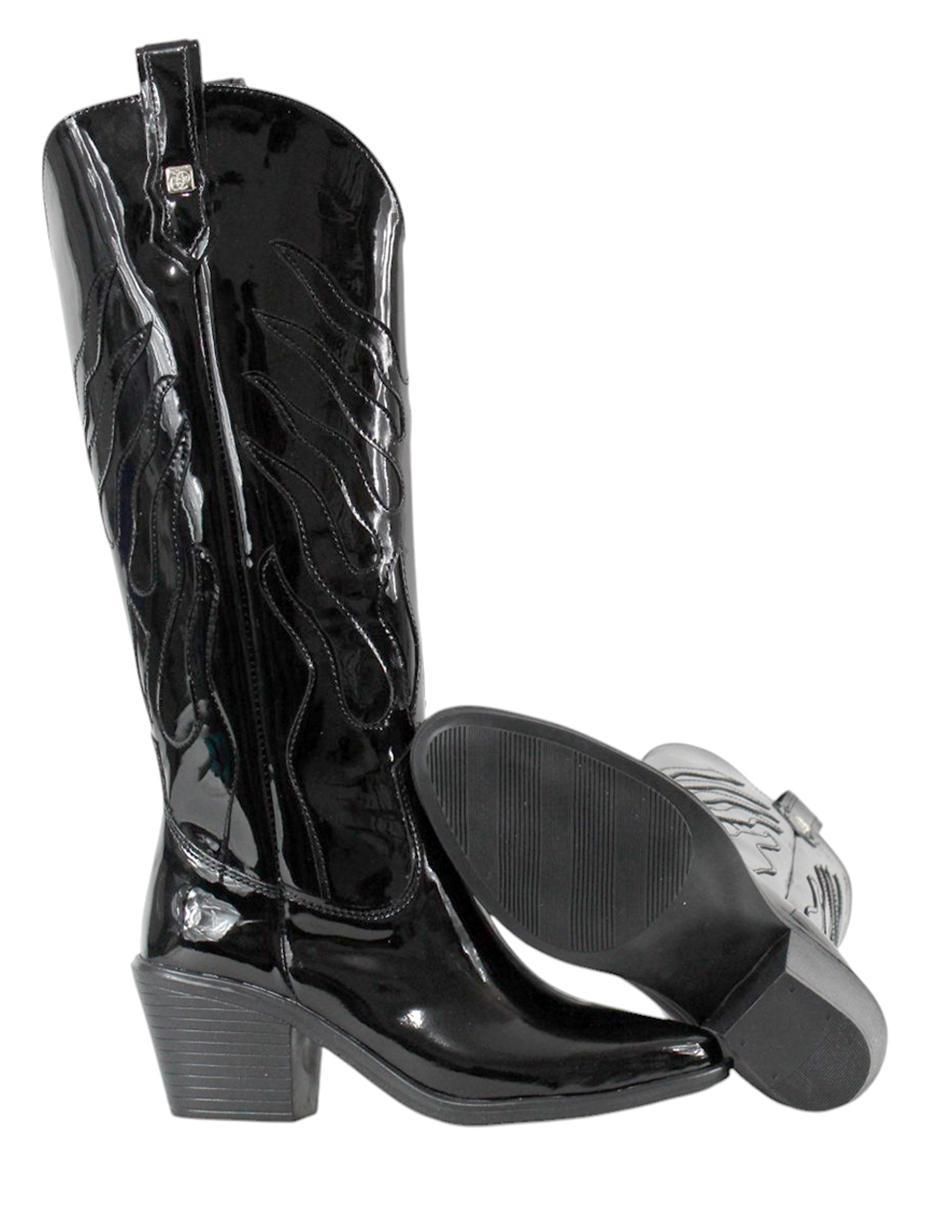 Bota cowboy abajo de la rodilla cowboy "de" charol sintético "para mujer" 8