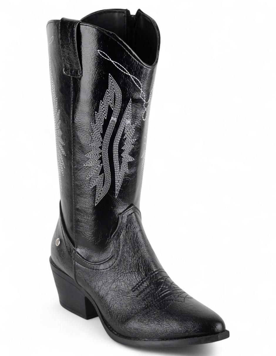 Bota cowboy abajo de la rodilla Rbvegano de piel para mujer Bota cowboy abajo de la rodilla Rbvegano de piel para mujer