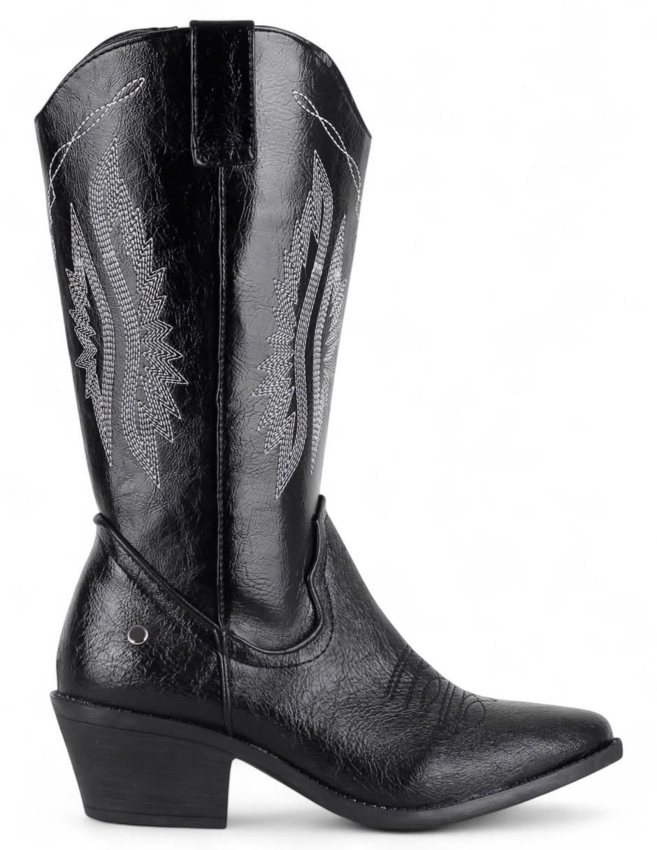Bota cowboy abajo de la rodilla Rbvegano de piel para mujer 4