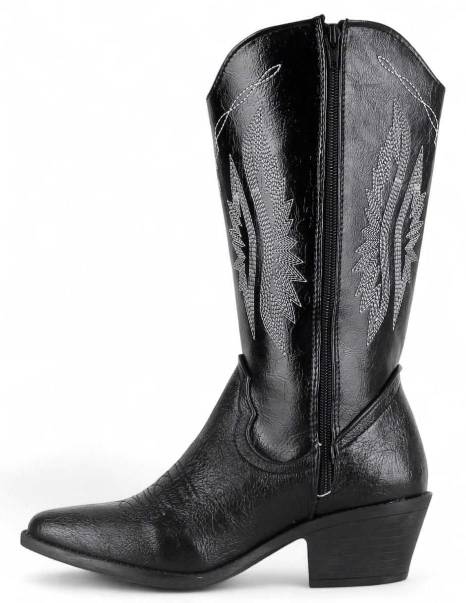 Bota cowboy abajo de la rodilla Rbvegano de piel para mujer 3