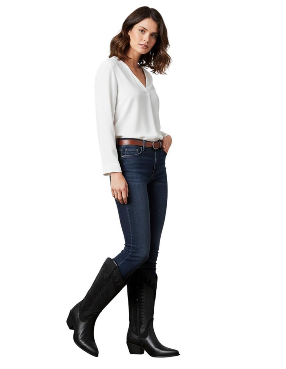 Bota cowboy abajo de la rodilla kuali shoes para mujer