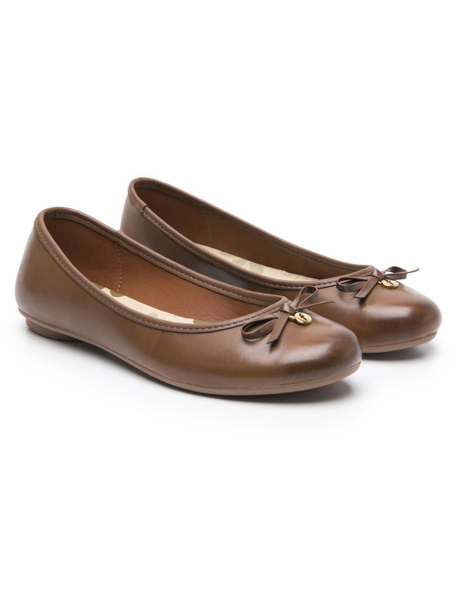 Balerina flexi de piel para mujer