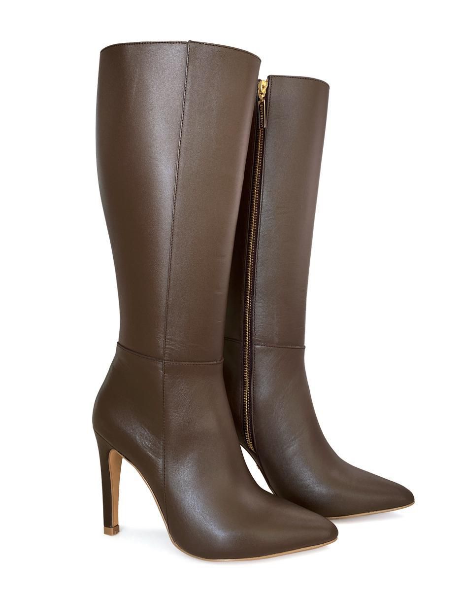 Bota abajo de la rodilla Savvy de piel para mujer